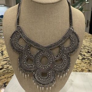 Stella & Dot Tallulah Bib Silver Necklace